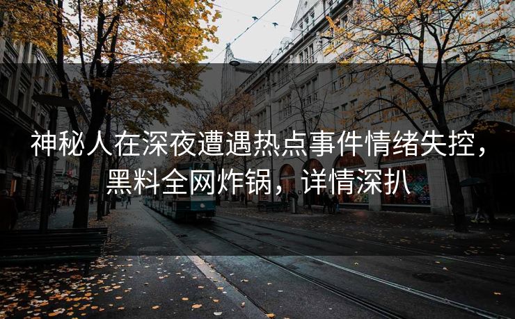 神秘人在深夜遭遇热点事件情绪失控，黑料全网炸锅，详情深扒