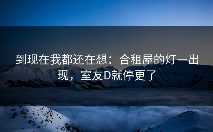 到现在我都还在想：合租屋的灯一出现，室友D就停更了